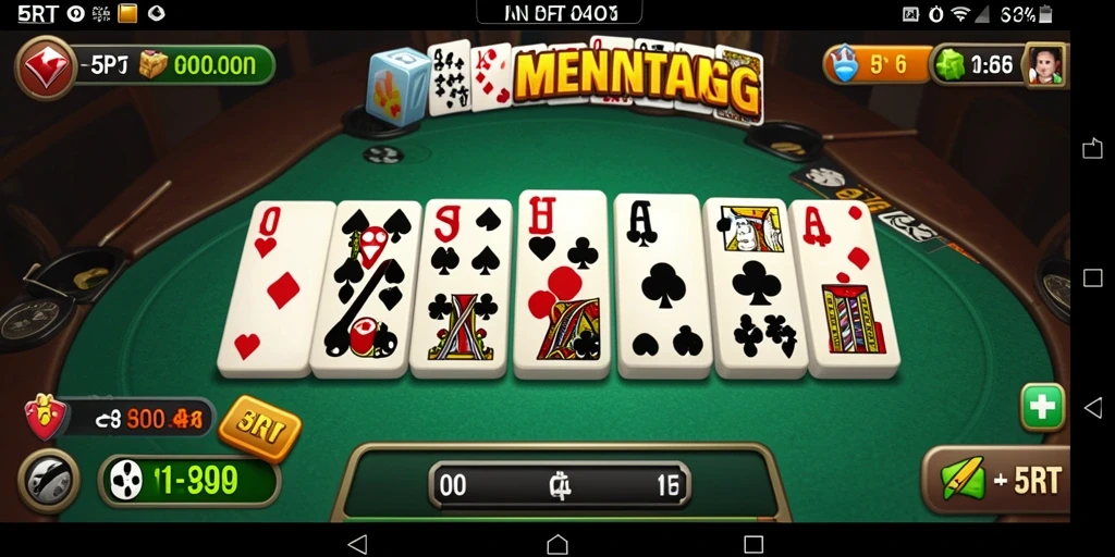 Tampilan gameplay Domino yang menarik di 5RT dengan antarmuka simpel.