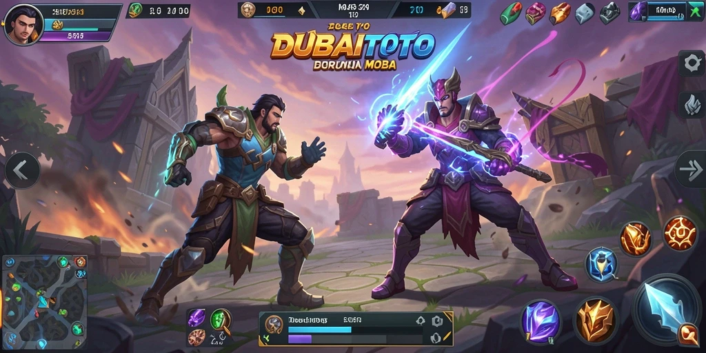 Gameplay seru DUBAITOTO yang menampilkan pertarungan antar karakter.