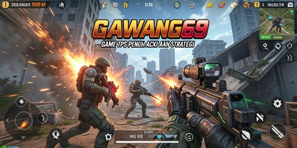 Tangkapan layar gameplay GAWANG69 yang menampilkan aksi tembak-menembak yang intens.