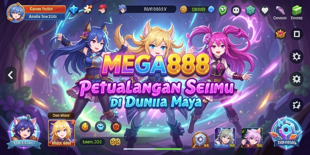 Tampilan gameplay menarik dengan karakter Anime berwarna-warni.