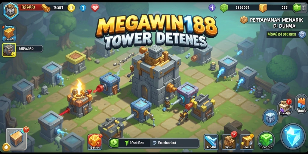 Gameplay seru MEGAWIN188 dalam duel Tower Defense.