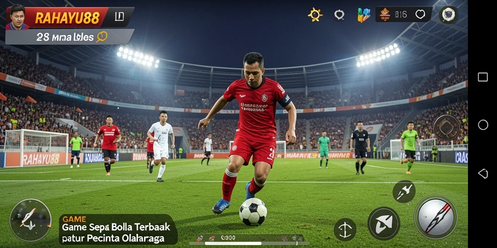 Tangkapan layar RAHAYU88 menampilkan aksi pertandingan sepak bola yang dinamis.