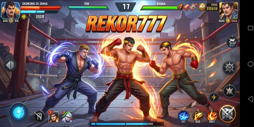 Tampilan seru gameplay pertarungan dalam REKOR777 yang menegangkan.