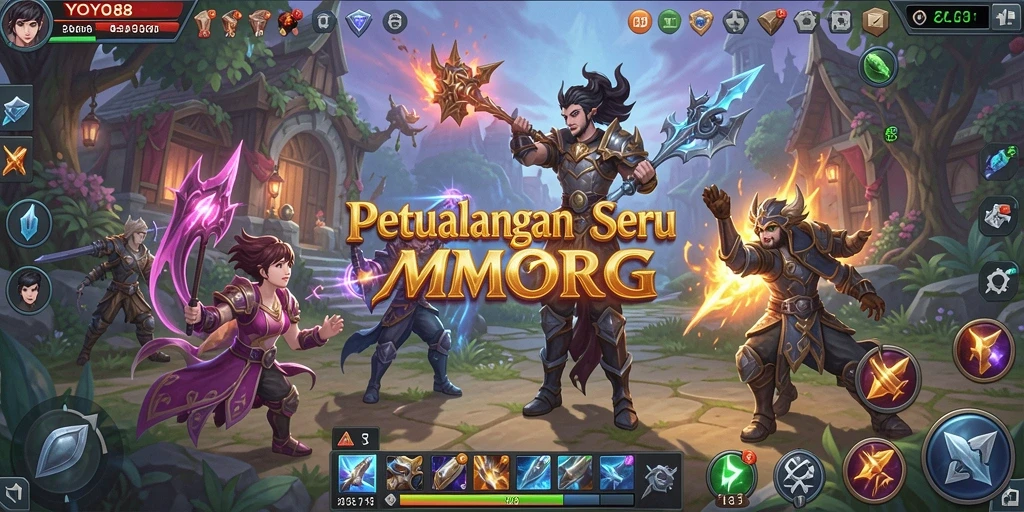 Tampilan gameplay seru dalam dunia MMO yang menawan.
